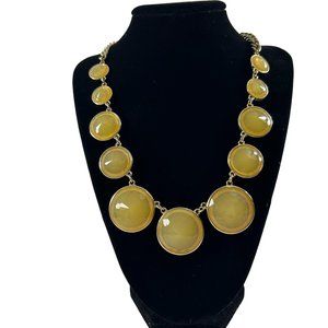 Gold Tone Yellow Graduated Acrylic Circles Necklace Chunky Statement 19-22"